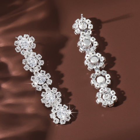 2PC Women's Fashion Trend DIY Pearl Petal Ball Earrings