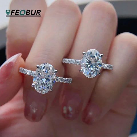 4.5CT Oval Cut Full Moissanite Ring