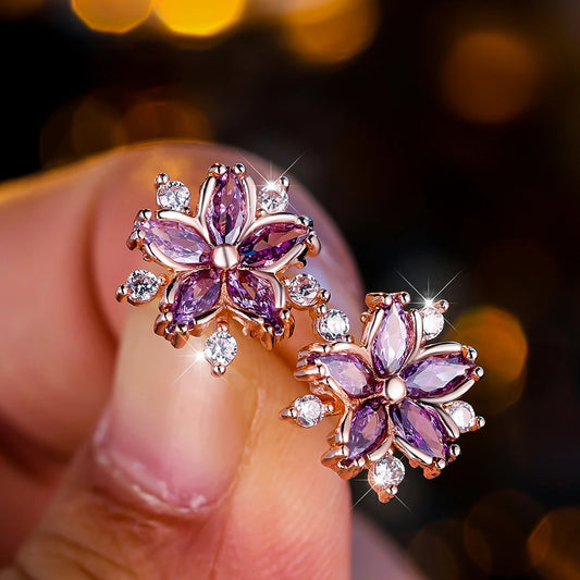 Cute Female White Purple Zircon Stone