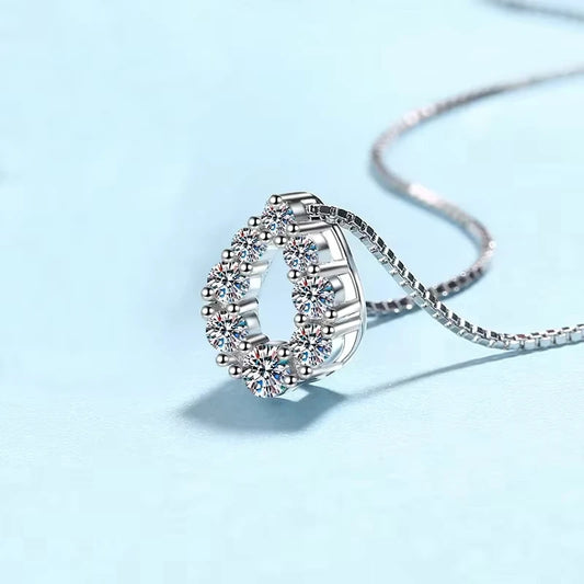 WOMEN Engagement White Gold 18K Wedding Necklaces 0.62CT Moissanite Diamond Girlfriend Valentine's Day WIFE Birthday Gift Party