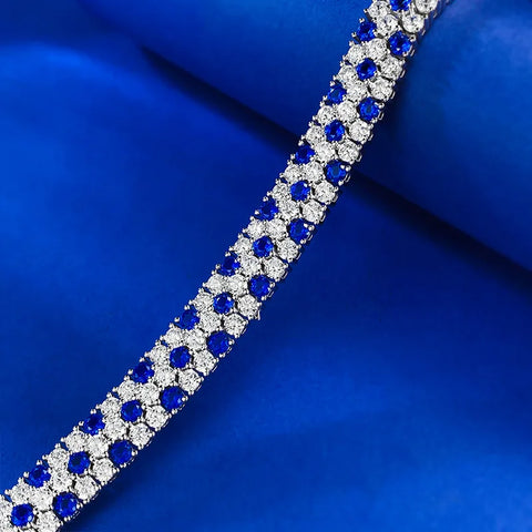 Charm Sapphire Moissanite Bangle Bracelet