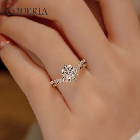 Pass Diamond Test D Color 1 Carat Moissanite Wedding Ring