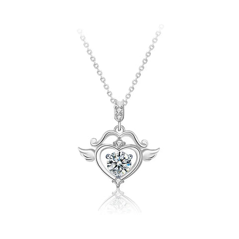 Light luxury 925 sterling silver moissanite cupid's arrow necklace for women, anniversary birthday gift