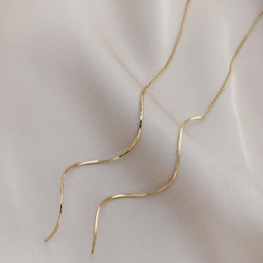 1 Pair Fashion Long Tassel Threader Earrings