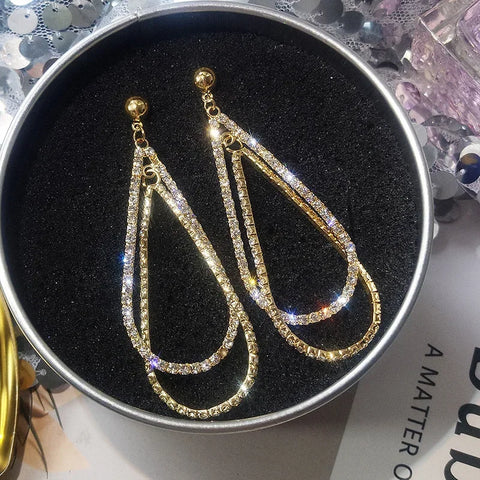 Zircon Wheat Tassel Pendant Gold Color U-shaped
