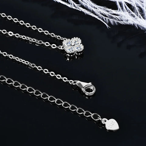 IOGOU 3 In 1 Clover Flower Pendant Necklace Earrings