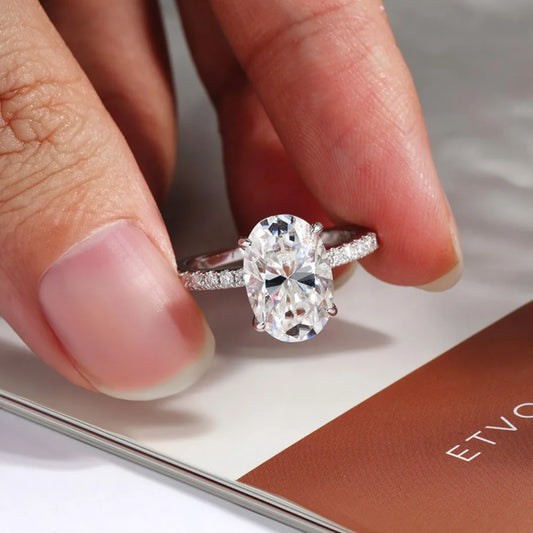4.5CT Oval Cut Full Moissanite Ring