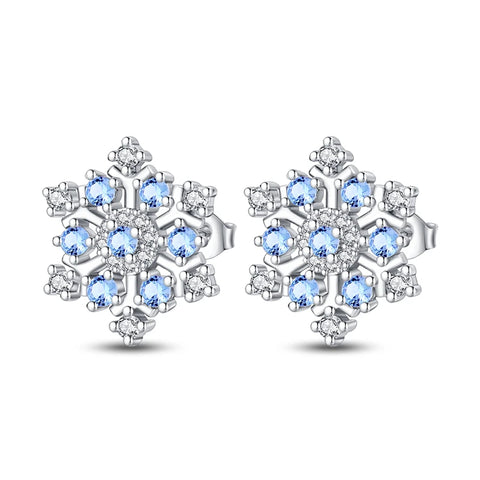 Women's 925 Sterling Silver Snowflake  Earrings