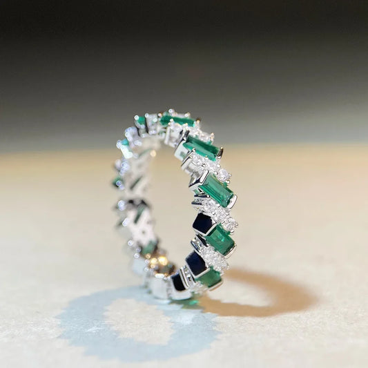 Luxury Solid white gold solid platinum Ring
