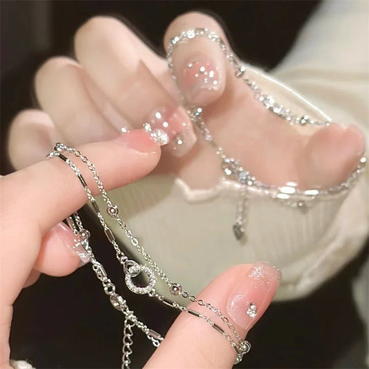 Korean Delicate Silver Color Geometric Bracelet