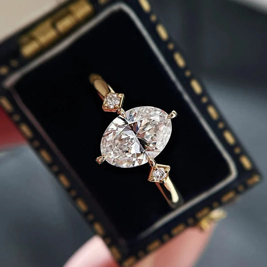 BXINY GRA Certified 2CT Moissanite Ring