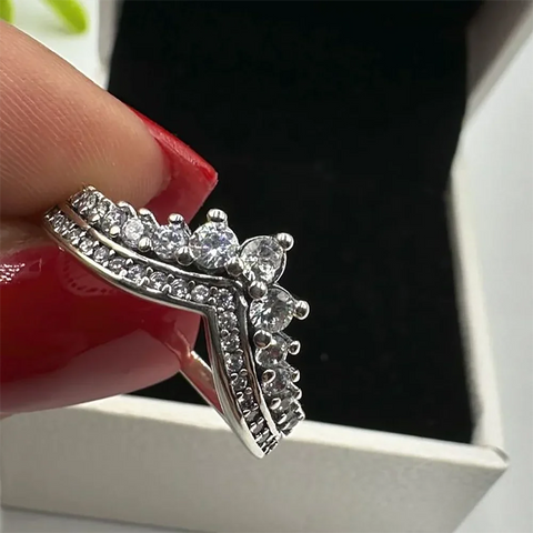 Princess Wish Crown Moissanite Engagement Rings
