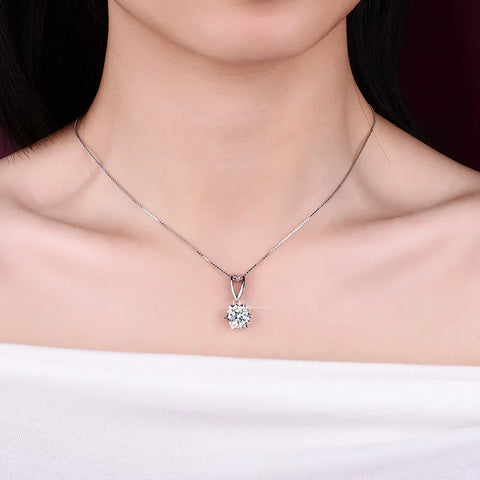 Luxury PT950 Platinum 1CT Certified Moissanite Necklace Sunflower Diamond Pendant Necklace for Women Promise Wedding Jewelry