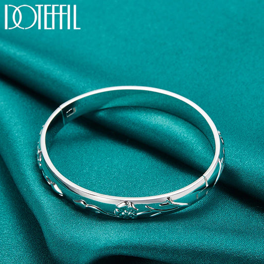 DOTEFFIL 925 Sterling Silver Flower Rose