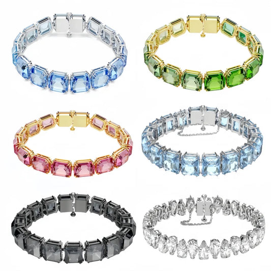 S925 sterling silver octagonal cut bracelet