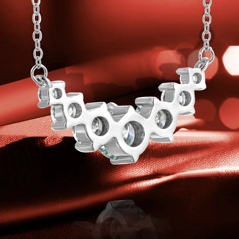 BLUEENCH Moissanite Necklace for Woman Wedding Fine Jewely with Certificates 925 Sterling Sliver Plated 18k White Gold Necklace