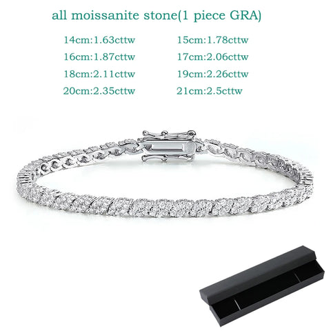 Smyoue 18K Plated All Moissanite Tennis Bracelet f