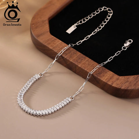ORSA JEWELS Solid Silver Tennis Bracelet
