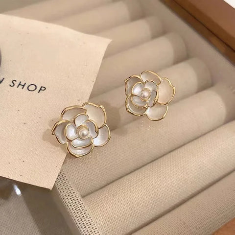 2024 New Romantic Camellia Flower stud earrings