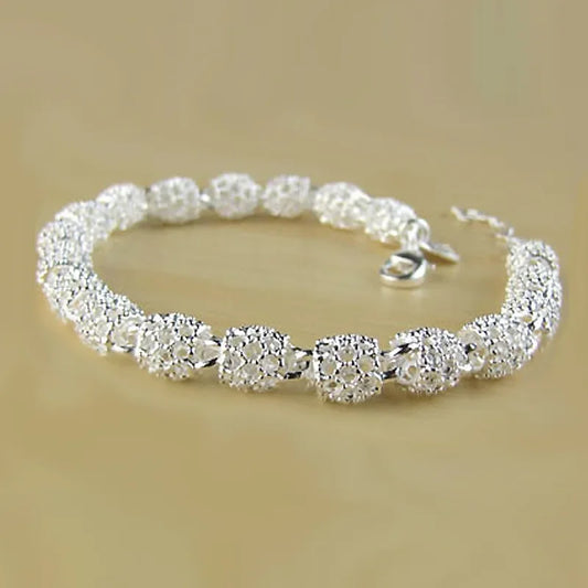 925 Silver Flower Beads Charm Bracelets