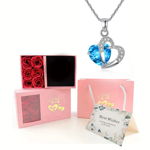 Zircon Heart Pendant Necklaces