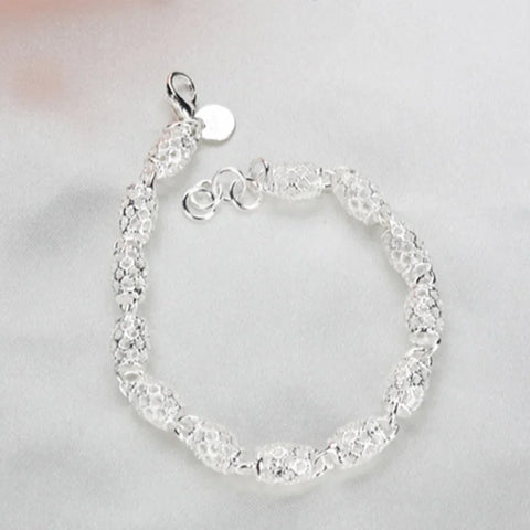 925 Silver Flower Beads Charm Bracelets