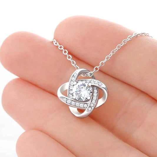 Eternity Fashion Zircon Love Knot Pendant Necklace