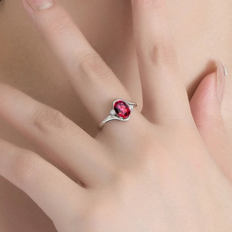 New S925 Sterling Silver Ring Ruby Classic Ring