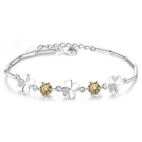 Butterflykiss Four Leaf Clover  Moissanite Bracelet