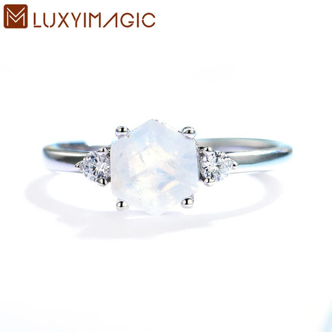 Luxyimagic Natural Moon Natural Moss Agate Gemstones Ring - BOLEVARD RING