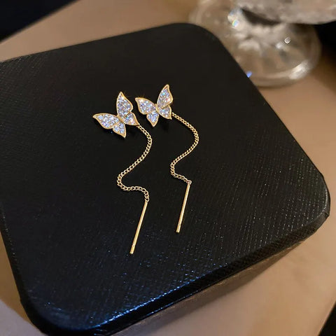 Butterfly Earrings For Women Sparkly Rhinestone