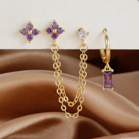 3PCS Exquisite Stainless Steel 12Earrings