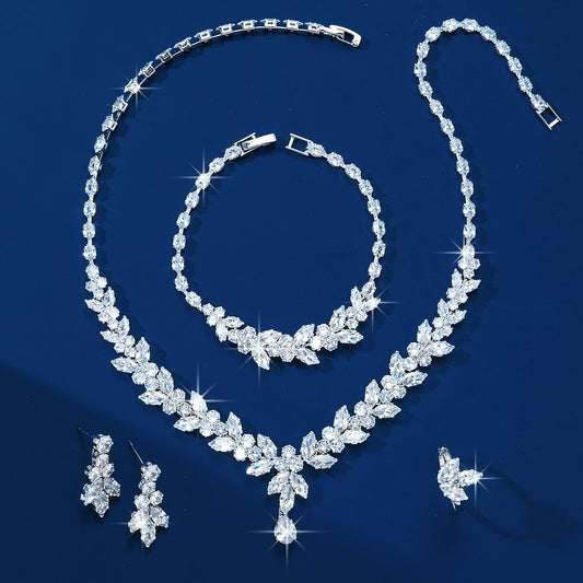 2025 Best Selling Wedding Festival Luxurious Cubic Zirconia Jewelry Set Classic Fashion Prom Everyday Wear