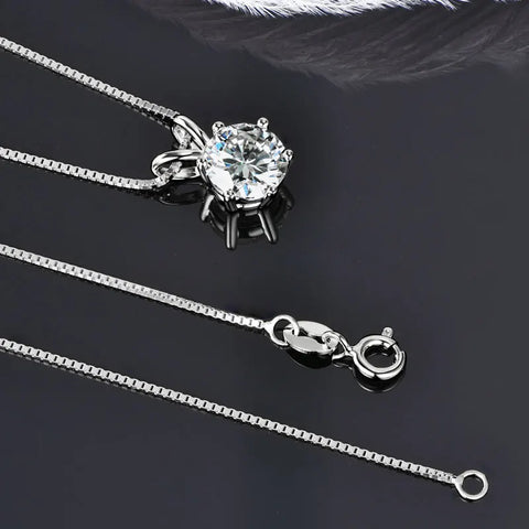 Classic 3.0cttw. D Round Moissanite Pendant Necklace Earrings Set for Women Couples Men s925 Silver Jewelry Sets GRA Certificate