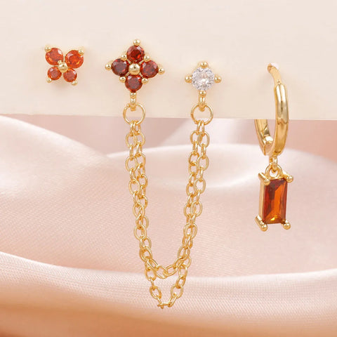 3PCS Exquisite Stainless Steel 12Earrings