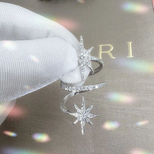 Temperament decompression eight star open ring