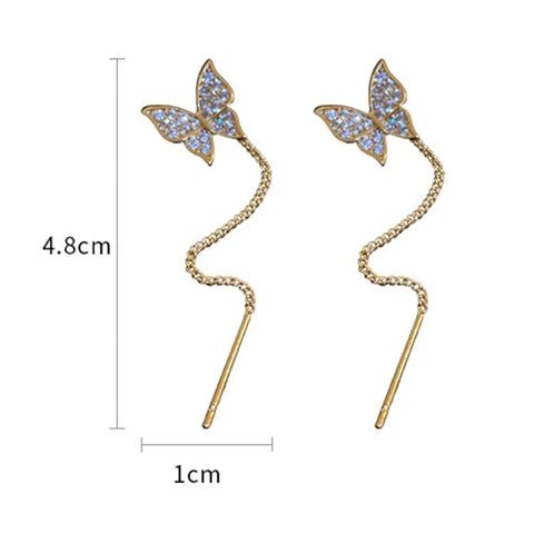 Butterfly Earrings For Women Sparkly Rhinestone