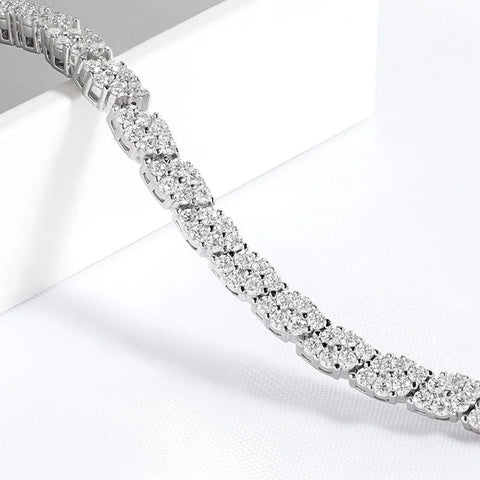 Smyoue 18K Plated All Moissanite Tennis Bracelet f