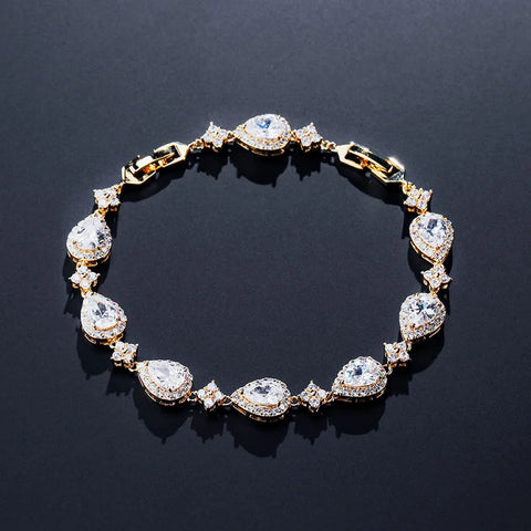 Geometric Water Drop CZ Bracelet