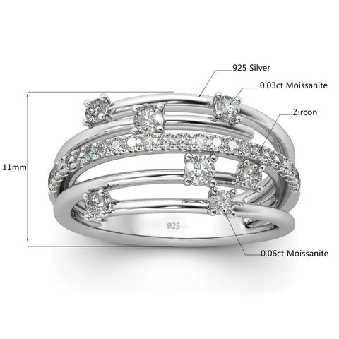 Szjinao Brand Trendy  Moissanite Ring - BOLEVARD RING