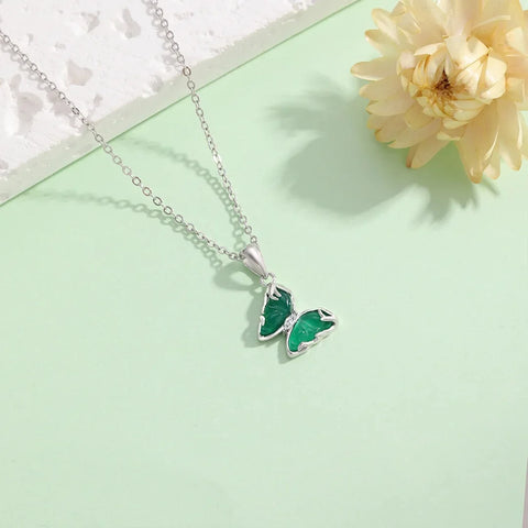 Butterfly Design Silver S925 Agate