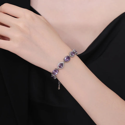 Amethyst Purple Zircon Tennis Bracelets