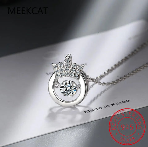 Moissanite Necklace Halo Pendant 0.5ct 925 Sterling Silver