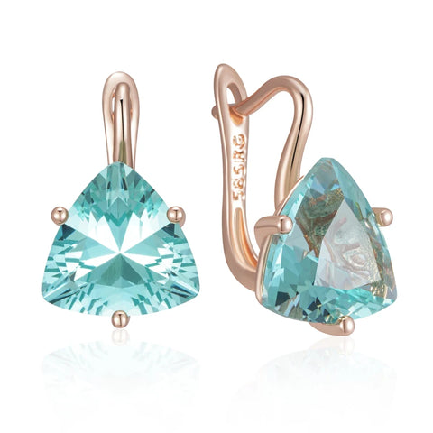 Kinel Hot Simple Green Natural Zircon Dangle Earrings