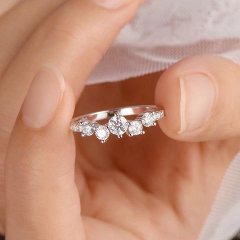 Anziw Real S925 Ring Cluster Moissanite
