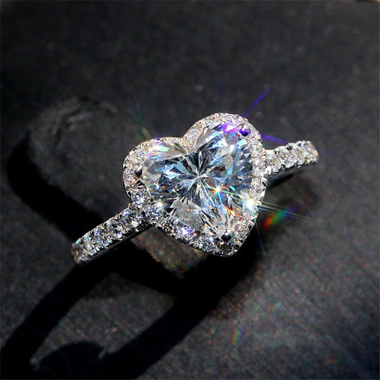 Luxury Silver Color Heart Ring - BOLEVARD RING