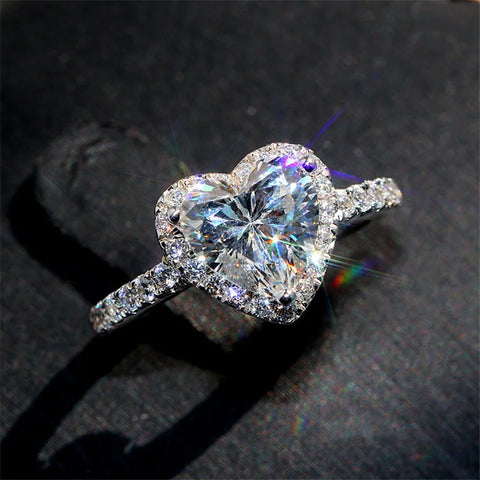 Luxury Silver Color Heart Ring - BOLEVARD RING