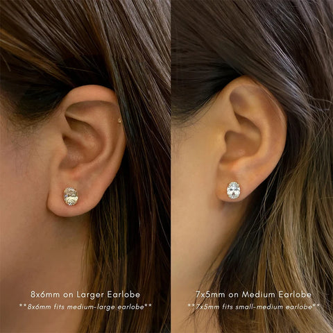 1-4ct Oval Cut Moissanite Stud Earring