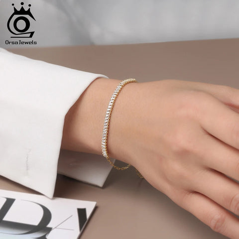 ORSA JEWELS Solid Silver Tennis Bracelet