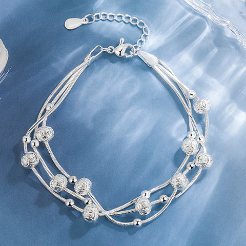 Fine 925 Sterling Silver Lucky Beads Bracelets